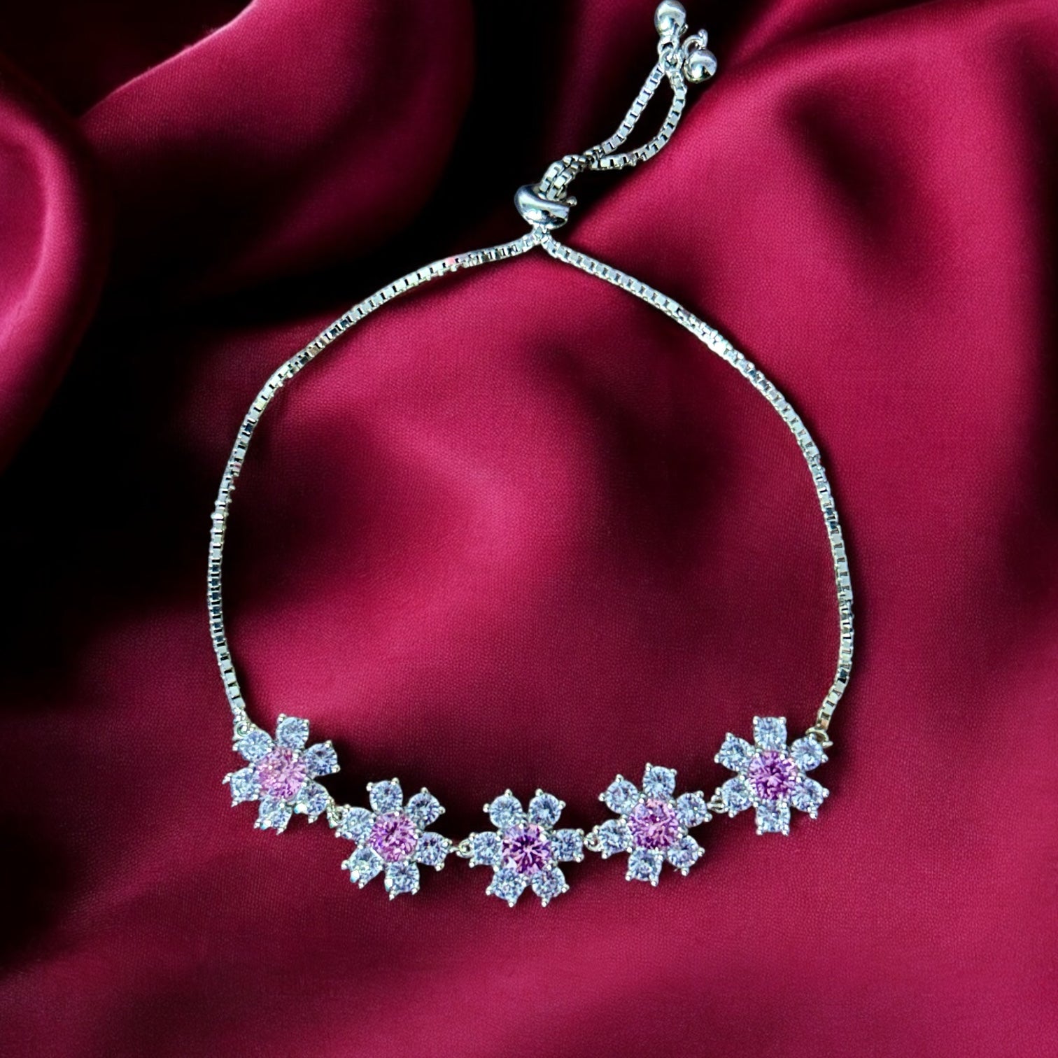 Pink Flower Bracelet